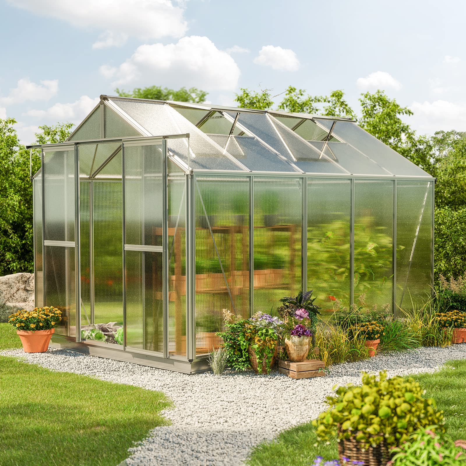 Amazon.com : Spahir 5 8.5 x 10.6 ft Walk in Greenhouse, Clear